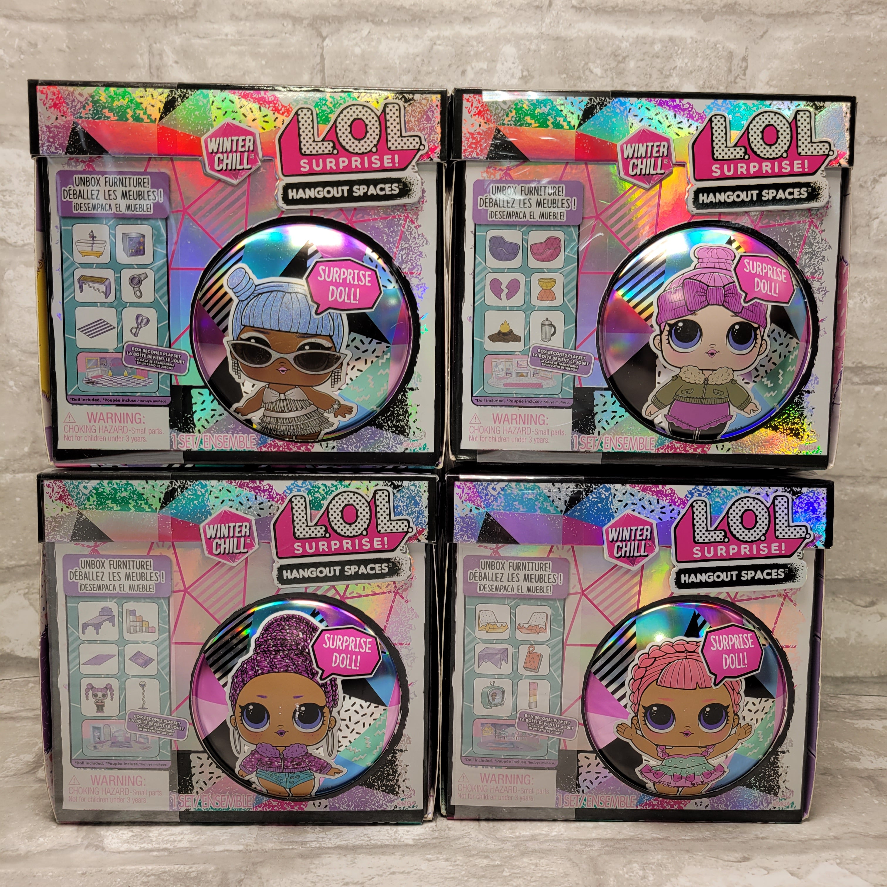(4) LOL Surprise Winter Chill Hangout Spaces Furniture Playset w/ Ice Sk8er Doll (7938439184622)